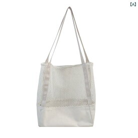バッグ ネット キャンバス クール ショルダー トート バッグ ユニセックス 快適 レディース メンズ ミディアム