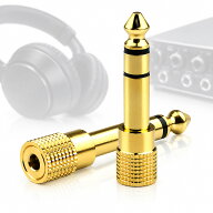 ステレオ 標準プラグ イヤホン ミニプラグ 金メッキ変換プラグ ステレオミニジャック 3.5mm → ヘッドフ…