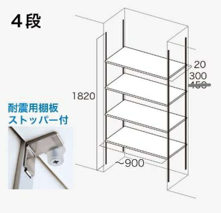 楽天市場】4段 D300 可動棚板セット Aタイプ 南海プライウッド KTA4D3 