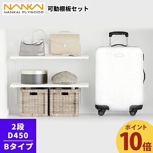 【ポイント10倍】10/6 13:00〜12/4 08:59 2段 D450 可動棚板セット Bタイプ 南海プライウッド KTB2D4-W-LW