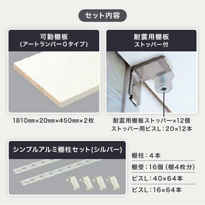 楽天市場】4段 D450 可動棚板セット Aタイプ 南海プライウッド KTA4D4 