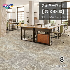 東リ　フォギーロック　タイルカーペット　GX-4800　50cm×50cm複雑な変化を持つ岩肌の表情からインスピレーションを得たデザイン。ベーシックな使い方から多様な組み合わせ使いまで、さまざまな空間演出が可能です。