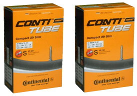 2本セット コンチネンタル Continental Compact20 Slim 20×1 1/8-20×1 1/4(28-406×32-451) 仏式チューブ 500×28A-500×32A (バルブ長42mm) 輸入品【新品】
