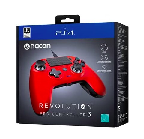 送料無料 超可爱の Nacon ナコン Controller Esports レボリューション プロ V3 メール便不可 有線コントローラー レッド 輸入版 プレイステーション4 PC -PS4 新品