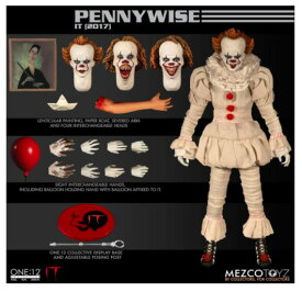 メズコ(Mezco Toyz LLC)ワン12コレクティブ イト ペニーワイズ 1/12 アクションフィギュア One:12 Collective - IT (2017 Movie) Pennywise 輸入品【新品】