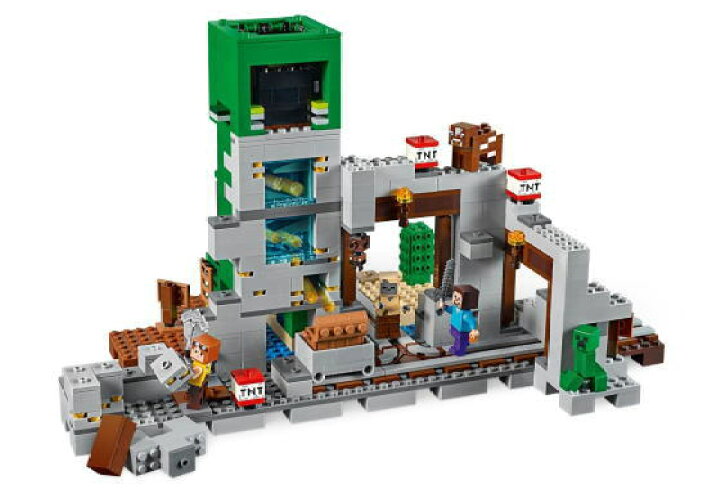 マインクラフト 巨大クリーパー像の鉱山 2in1 17体ミニフィグ 1500pcs ブロック ラッピング可 レゴ 互換 大人気 村落 豪華セット 日本未発売 村落