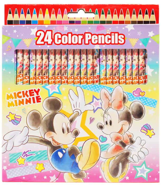 楽天市場 色鉛筆 キャラクター色鉛筆 24本セット カラー鉛筆 カラーペンシル いろえんぴつ ディズニー ディズニー ミッキー ミニー ドナルド デイジー プーさん みらい屋