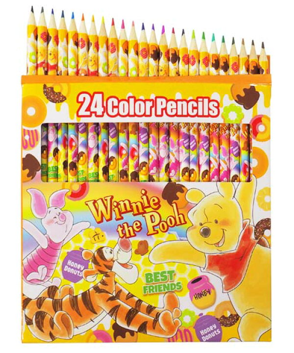 楽天市場 色鉛筆 キャラクター色鉛筆 24本セット カラー鉛筆 カラーペンシル いろえんぴつ ディズニー ディズニー ミッキー ミニー ドナルド デイジー プーさん みらい屋