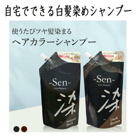 白髪染め ヘアカラー sen 染 シャンプー 1本3役 450g 白髪染めシャンプー ヘアカラーシャンプー トリートメント ヘアマニキュア ダメージ補修 保湿 潤い 髪 地肌 頭皮 時短 お手軽 ケア カラーキープ オールインワン 日本製