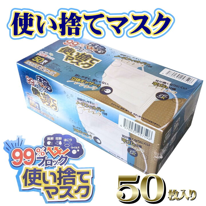 楽天市場】箱マスク マスク 使い捨てマスク ノーズフィットバー 立体 