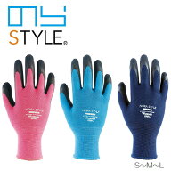 のらSTYLE 作業手袋 13G NSWG-310P 天然ゴム背抜き手袋 ブルー Lサイズ ユニワールド のら NORASTYLE 農…