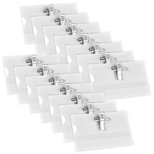 名刺型 名札 安全ピン・クリップ両用 名札ケース 名札ホルダー スタッフ 社員証 イベント 展示会 パス 防水 パーティ 交流会 学校 30枚