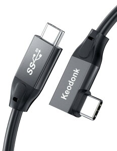 L字USB 3.2 ケーブル Type C 100W急速充電 20Gbps転送 4K@60z映像出力 PD3.0/QC4.0対応USB 3.2/3.1下位互換 Gen2x2標準 MacBook/Thunderbolt 3/Oculus Quest/iPa