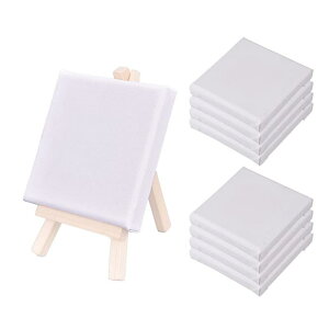 キャンバスボード 8個入り 正方形 純綿製キャンバス ミニキャンバス 絵画ボード 画材 油絵 水彩画