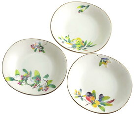 セラミック藍 百千鳥 三つ組 多用皿