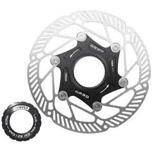 自転車ディスクブレーキローター, センターロック, 140/160mm, ブラック/シルバー