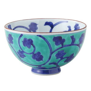 浜陶 波佐見焼 幸祥窯 飯碗 11cm グリーン唐草 373244