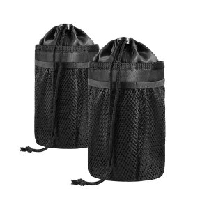 自転車用ボトルケージ ハンドルバーバッグ 携帯収納付きメッシュポケット付き 自由調節可能 ウォーカー/クルーザー/エクササイズ/マウンテンバイク用のハンドルバードリンク/飲料