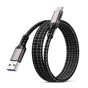 USB Type C �P�[�u�� USB-A to USB-C 10Gbps �����f�[�^�]�� 60W �}���[�d Android Auto�Ή� �X�}�[�g�t�H���A�^�u���b�g�A�Q�[���@�A�O�t��D �e�@��Ή� ���ϋv�i�C���� (�f���o�͔�Ή�)