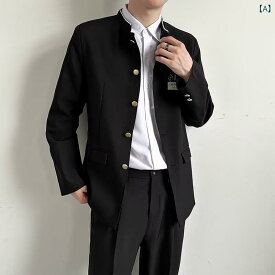 ジャケット メンズ チャイナ風 スタンドカラー ボタン カジュアルスーツ ポリエステル混紡 通気性 ウォッシャブル シワになりにくい おしゃれ トレンド ビジネス 普段使い 春秋 ブラック
