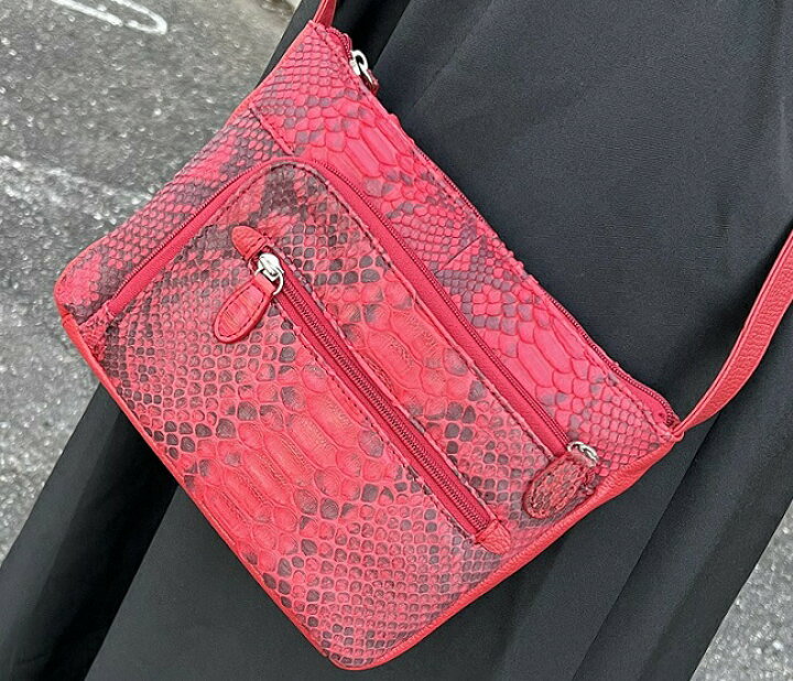 楽天市場】パイソン 牛革ショルダーバッグ 本革 4色 : ミライズリンク 