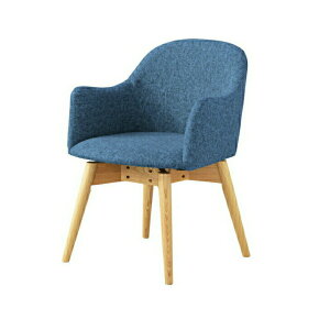 〈10/30限定 P5倍〉カラメリ 回転式チェア 椅子 イス ダイニングチェア シンプル かわいい 木製 肘付き 布 ファブリック 背もたれ 天然木 ブルー ブラウン グレー 東谷 KRM-020