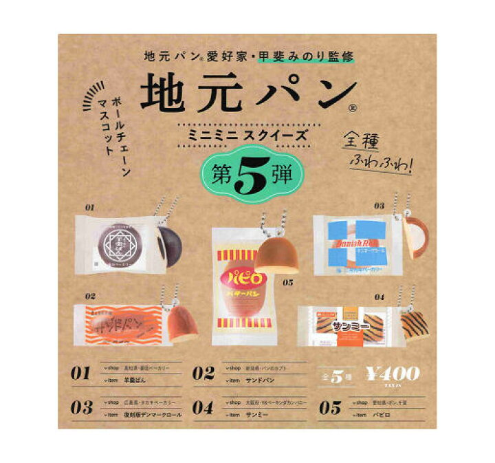 楽天市場】地元パン ミニミニスクイーズ 第5弾 全5種セット コンプ  