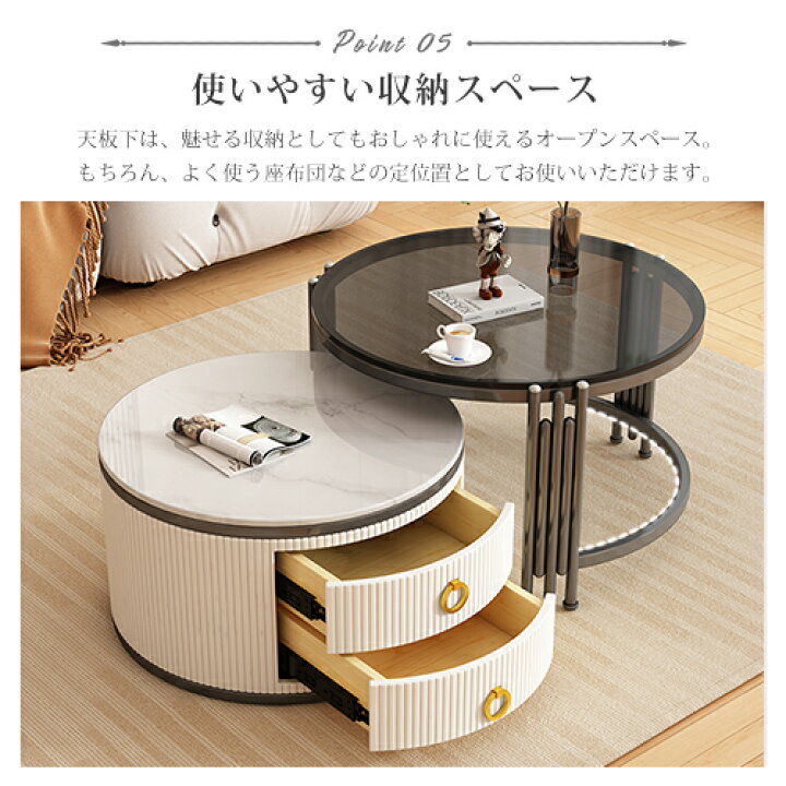 楽天市場】【8％OFFクーポン配布】ネストテーブル 2個セット 入れ子式 