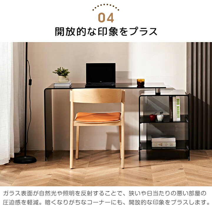 楽天市場】パソコンデスク L字 ガラス L字デスク 80 100cm 収納ラック 