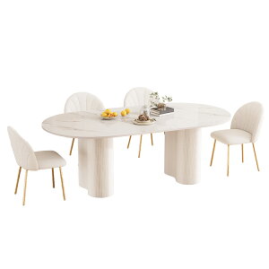 ダイニングテーブル 4人掛け セラミック テーブル 幅140cm 160cm 白 6人掛け 180cm 半楕円 リビング ダイニングテーブルセット 5点セット ダイニング単品 ホワイト 韓国風 耐久 2本足 4人用 楕円 ス