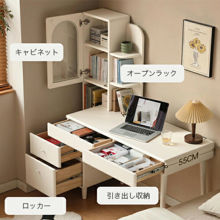 楽天市場】【楽天1位】パソコンデスク 引き出し付 収納 幅120cm 木製 