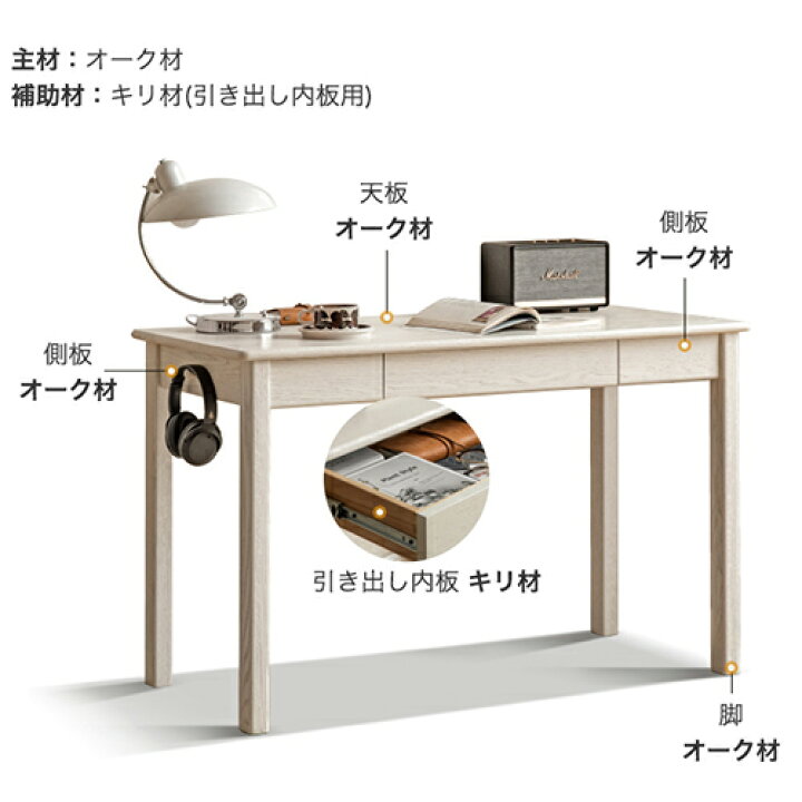 楽天市場】パソコンデスク 引き出し付 収納 120cm幅 木製 デスク 机 