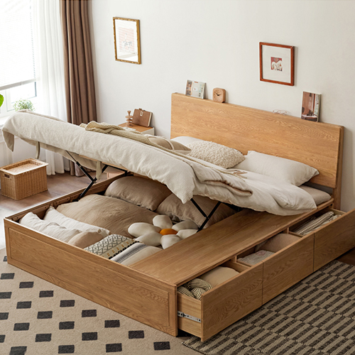 楽天市場】ベッド フレームのみ 収納ベッド 木製 無垢材 ホワイト