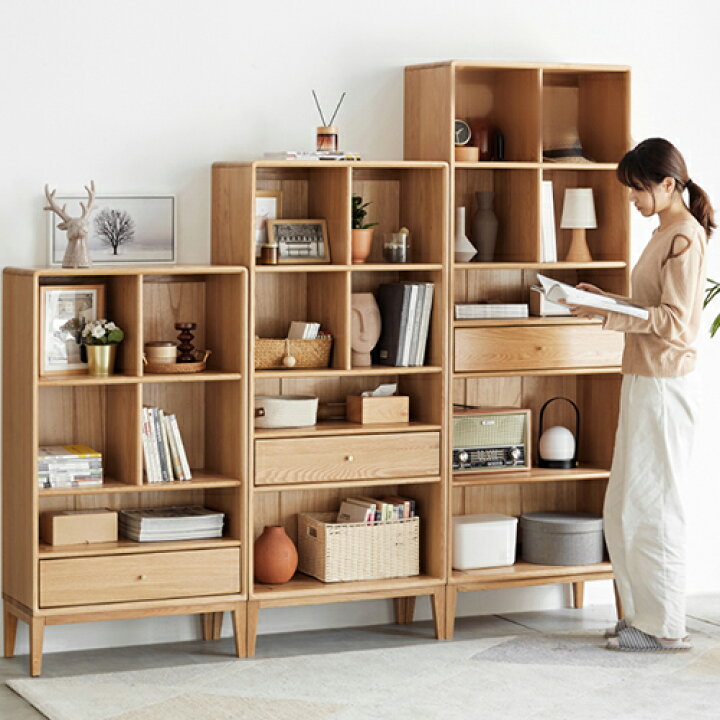 楽天市場】収納棚 本棚 キャビネット 収納 幅70cm オーク材 ブック 