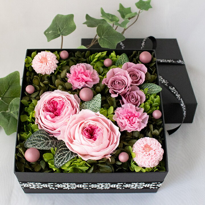 楽天市場】敬老の日 プリザーブドフラワー フラワーボックス ピンク  