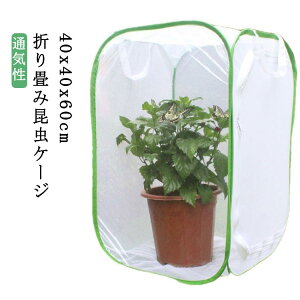 通気性 昆虫ケージ 飼育ケース 40x40x60cm ネット 繁殖 バタフライケージ 昆虫飼育箱 バッタ 蝶 シルクワーム グローバーム生息地 昆虫観察 透明植物ケージ 標本箱 ポップアップハウジング 折