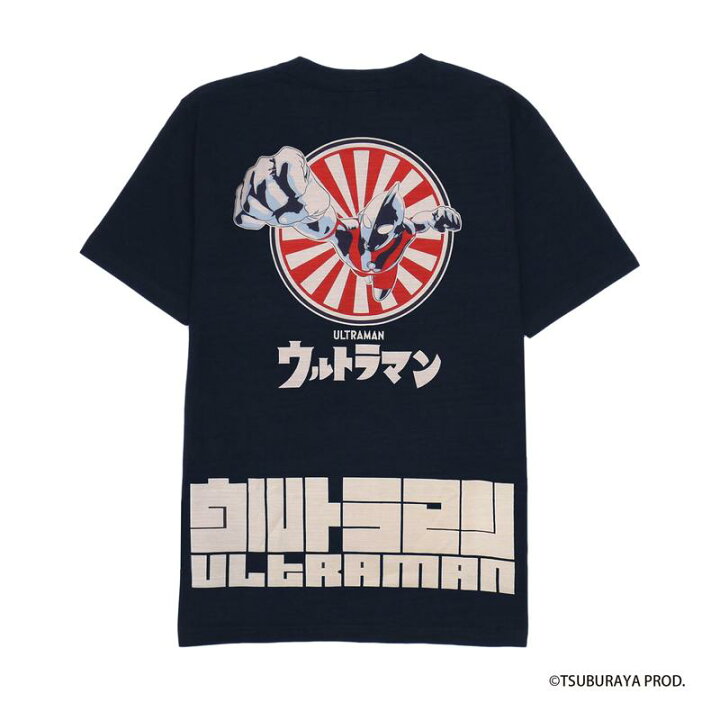 楽天市場 送料無料 火消魂 ウルトラマン スラブ 半袖tシャツ シュワッチ 飛び ネイビー 大人向け ウルトラショップ