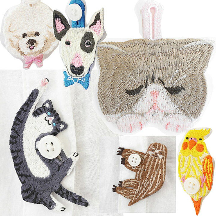 楽天市場】【在庫限り】ムカラ刺繍 「刺繍ボタンバッチ トイプードル 