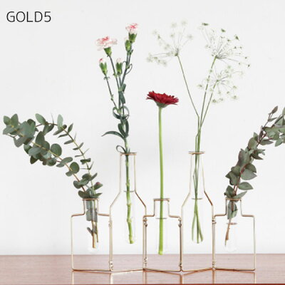 楽天市場 Stable Wire Vase 5ステイブルワイヤーベース フラワーベース ゴールド マット花瓶 花器 一輪挿し Irodori
