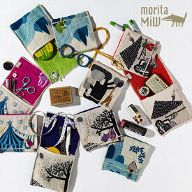 【ポイント5倍＆最大250円OFFクーポン】 ハンカチ ポーチ moritaMiW 「 森田MiW ポーチハンカチ 」 6種展開 約12×12cm 楠橋紋織 森田 モリタミウ ブランド おしゃれ かわいい 可愛い サニタリー レディース ギフト プレゼント ラッピング無料 お中元 御中元