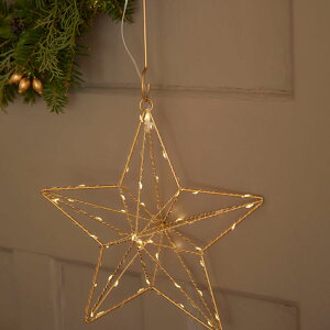 ギフト プレゼント HornPleaseMADE 「LEDライト フレームワーク ハンギング STAR」 インテリア ディスプレイ 吊り下げ灯 LED 照明 電池式 リモコン 飾り オーナメント 星 スター デコレーション 玄関