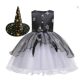 キッズ ハロウィン クリスマス 魔女 子供 衣装 帽子つき 2点セット 巫女 悪魔 天使 こども バンパイア 吸血鬼 コスチューム ドレス コスプレ 女の子ドレス ワンピース こすぷれ 仮装 変装 パーティー100 110 120 130 140 150 160