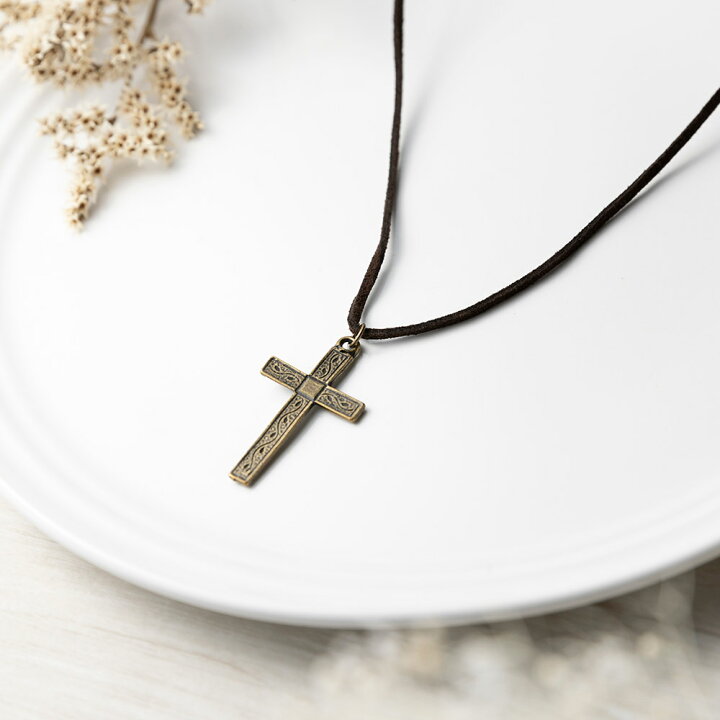 楽天市場】【2BUY 10%OFF！】クロス 革紐ネックレス 十字架 クラシック  