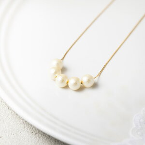 �y2BUY 10%OFF�I�z5�� �p�[�� �l�b�N���X 8mm �V���v�� �p�[�� �l�b�N���X �S�[���h �V���o�[ �R�b�g���p�[��
