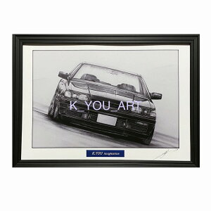 日産 ニッサン スカイライン R31 GTS-R 鉛筆画 名車 旧車 ノスタルジックカー イラスト 絵画 デッサン 絵 A4サイズ 230mmX318mm 額付き 作者直筆サイン入り 車好き 男性 向け お誕生日 バース