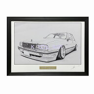 NISSAN 日産 Y31シーマ　鉛筆画　名車　旧車　ノスタルジックカー　イラスト 絵画 デッサン 絵　A4サイズ…