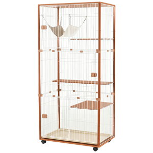 猫 キャットケージ ケージ 木製 キャットハウス ネコ ハウス 留守番 保護 脱走防止 多頭飼い 多頭 スチール 三段 二段
