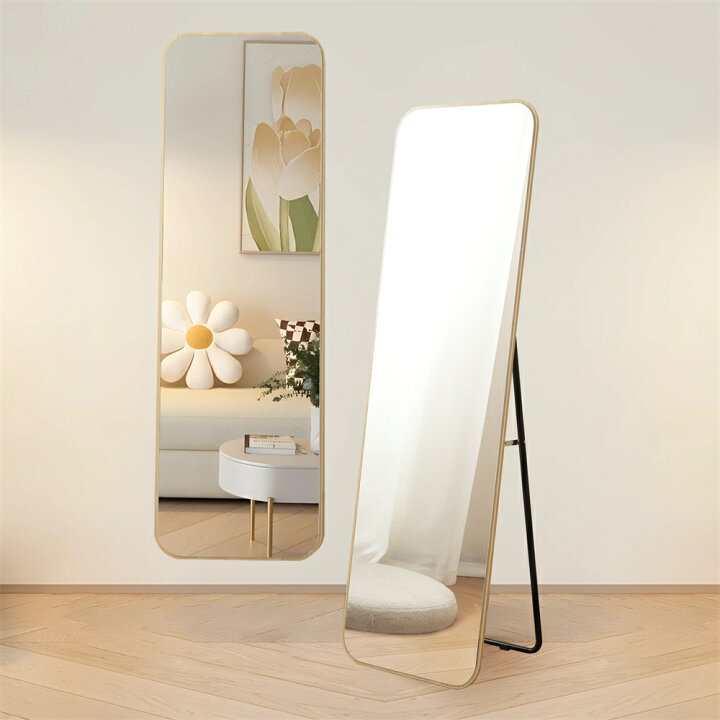 楽天市場】【11％OFFクーポン配布中】全身鏡 姿見 鏡 丸角 木目調  