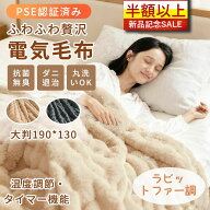 【最終日限定！50％OFF】新品予約中！電気毛布 掛け敷き兼用 ふわとろ電気毛布 大判190×130cm 5段階温度…