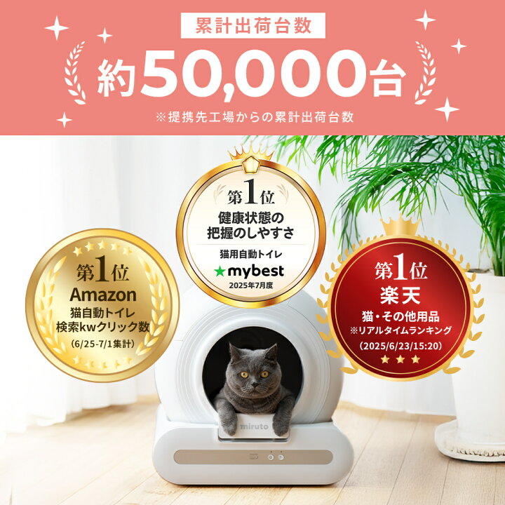 楽天市場】【1ヵ月お試し可能】miruto公式 獣医師監修 自動トイレ 猫 